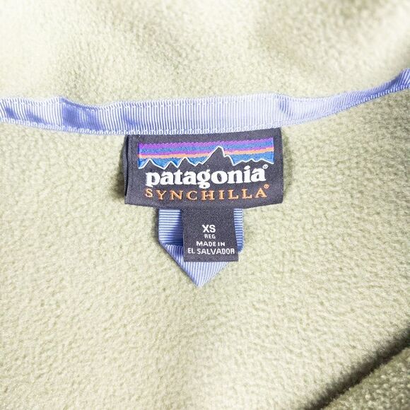 Patagonia Synchilla Snap-T Jacket XS Spanish Moss Green Pink Full Zip Fleece - Picture 4 of 6